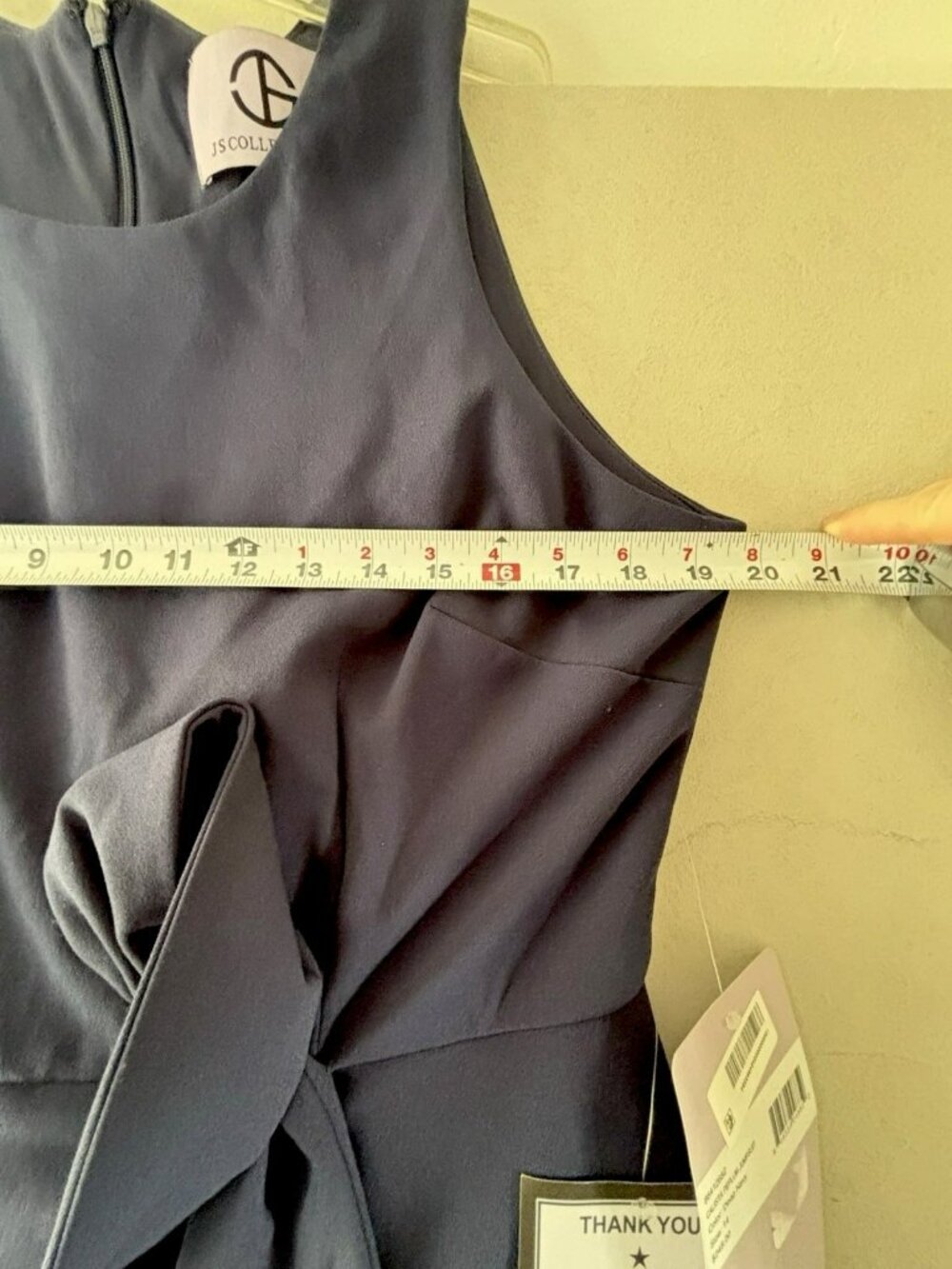 JS Collections Calista Peplum Jumpsuit Womens Size 14 Navy Wide Leg Formal NWT - Picture 11 of 16